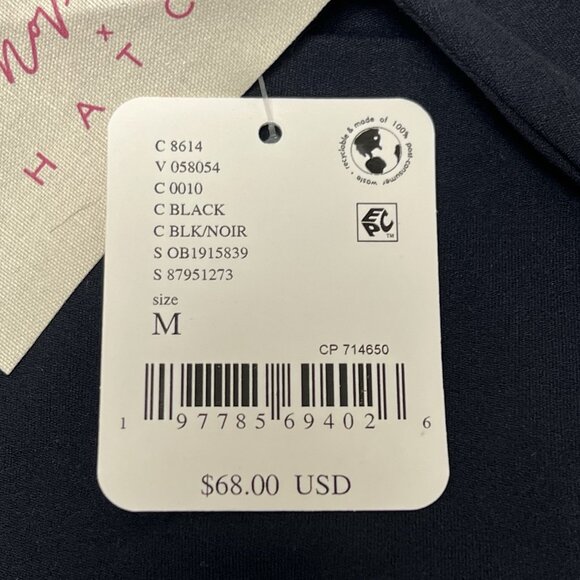 NWT $68 Free People X Hatch Maternity Bra Medium Black Never Better Square Neck - Picture 12 of 15